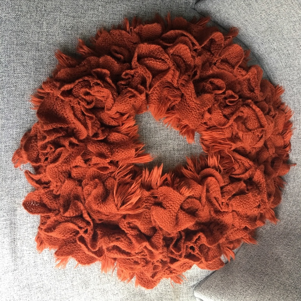 Burnt orange infinity scarf, 100% acrylic, NWOT